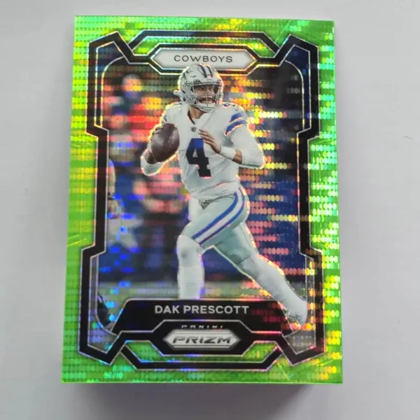 Panini Prizm Football 2023 | #73 Dak Prescott - Dallas Cowboys | Neon Green Pulsar Prizm