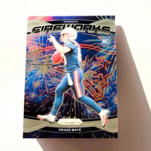 Panini Prizm Football 2024 | #22 Drake Maye - New England Patriots | Fireworks Rookie Card