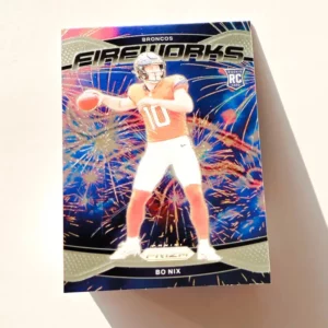 Panini Prizm Football 2024 | #23 Bo Nix - Denver Broncos | Fireworks Rookie Card