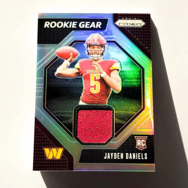 Panini Prizm Football 2024 | #RG-JDS Jayden Daniels - Washington Commanders | Rookie Gear Silver Rookie Card