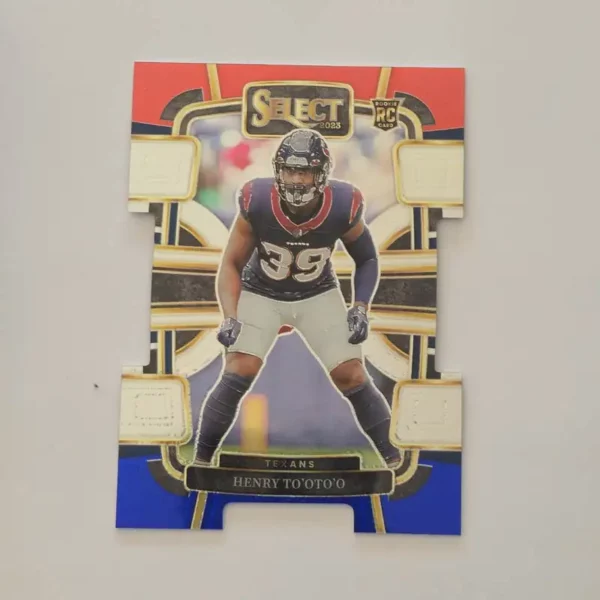 Panini Select Football 2023 | #39 Henry To'o To'o - Houston Texans | Concourse Red and Blue Prizm Die-Cut Rookie Card