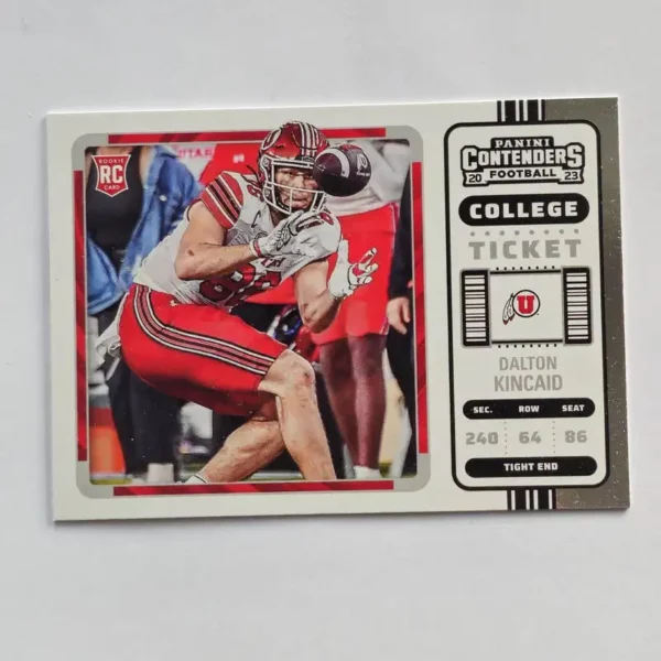 Panini Chronicles Draft Picks Football 2023 | #20 Dalton Kincaid - University of Utah Utes | Contenders College Ticket Rookie Card