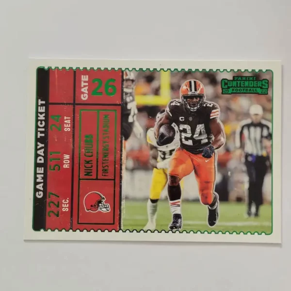 Panini Contenders Football 2022 | #GDT-NCH Nick Chubb - Cleveland Browns | Game Day Ticket Emerald