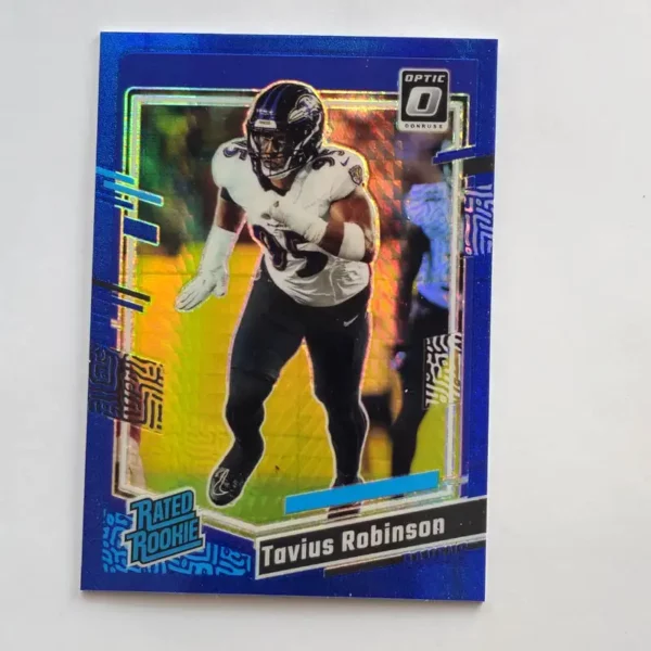 Panini Donruss Optic Football 2023 | #208 Tavius Robinson - Baltimore Ravens | Rated Rookie Blue Hyper