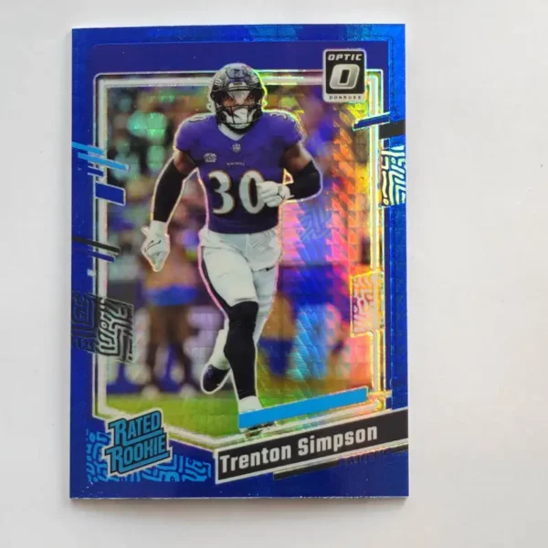 Panini Donruss Optic Football 2023 | #209 Trenton Simpson - Baltimore Ravens | Rated Rookie Blue Hyper