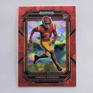 Panini Prizm Draft Picks Football 2023 | #136 Jordan Addison - USC Trojans | Red Ice Prizm Rookie Card