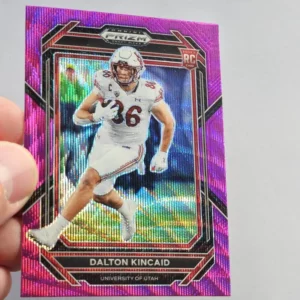 Panini Prizm Draft Picks Football 2023 | #157 Dalton Kincaid - University of Utah Utes | Purple Wave Rookie Card