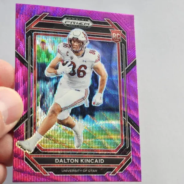 Panini Prizm Draft Picks Football 2023 | #157 Dalton Kincaid - University of Utah Utes | Purple Wave Rookie Card