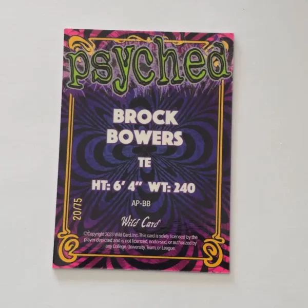 Wild Card Alumination Football 2023 | #AP-BB Brock Bowers - Las Vegas Raiders/Georgia Bulldogs | Psyched Swirl Wormhole 20/75 – Image 2
