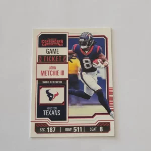 Panini Contenders Football 2023 | #42 John Metchie III | Houston Texans | Game Ticket Red Parallel
