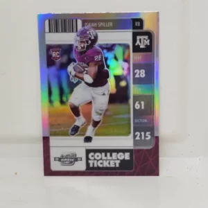 Panini Chronicles Draft Picks Football 2022 | #8 Isaiah Spiller - Texas A&M Aggies | Silver Contenders Optic Rookie Card