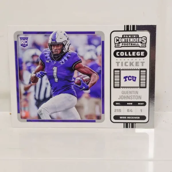 Panini Chronicles Draft Picks Football 2023 | #12 Quentin Johnston - TCU Horned Frogs | Contenders College Ticket Rookie Card