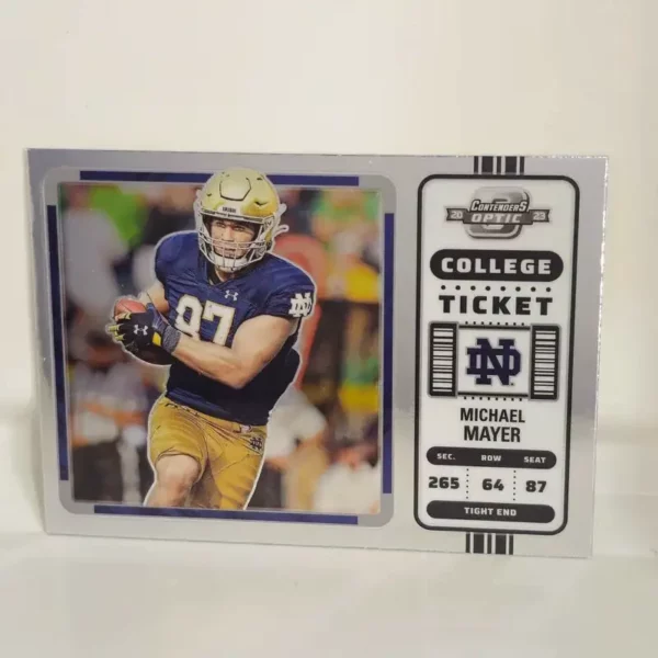Panini Chronicles Draft Picks Football 2023 | #13 Michael Mayer - Notre Dame Fighting Irish | Contenders Optic College Ticket Rookie Card