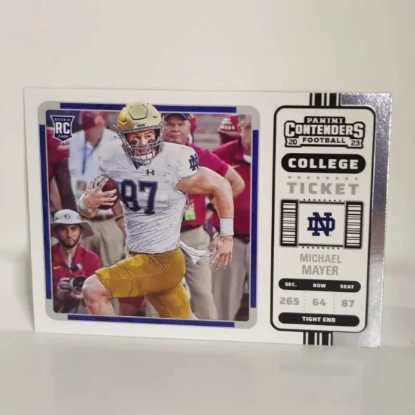 Panini Chronicles Draft Picks Football 2023 | #19 Michael Mayer - Notre Dame Fighting Irish | Contenders College Ticket Rookie Card
