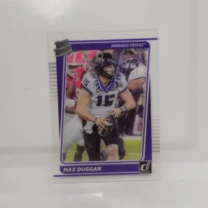 Panini Chronicles Draft Picks Football 2023 | #47 Max Duggan - TCU Horned Frogs | Clearly Donruss Rated Rookie