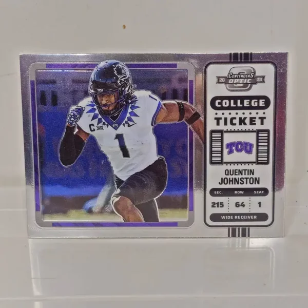 Panini Chronicles Draft Picks Football 2023 | #5 Quentin Johnston - TCU Horned Frogs | Contenders Optic College Ticket Rookie Card