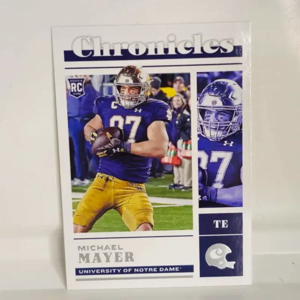 Panini Chronicles Draft Picks Football 2023 | #8 Michael Mayer - Notre Dame Fighting Irish | Chronicles Rookie Card