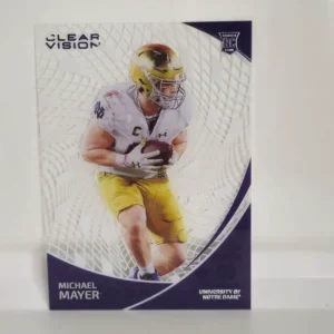 Panini Chronicles Draft Picks Football 2023 | #9 Michael Mayer - Notre Dame Fighting Irish | Clear Vision Rookie Card
