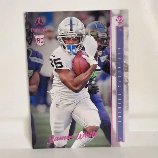 Panini Chronicles Football 2022 | #210 Zamir White - Las Vegas Raiders | Luminance Pink Rookie Card