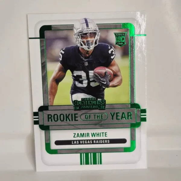 Panini Contenders Football 2022 | #ROY-ZWH Zamir White - Las Vegas Raiders | Rookie of the Year Contenders Emerald
