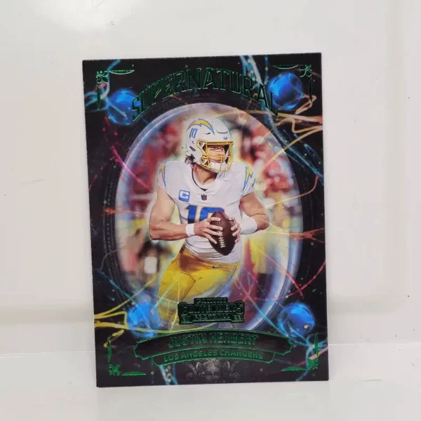 Panini Contenders Football 2022 | #SN-JHE Justin Herbert - Los Angeles Chargers | Supernatural Emerald