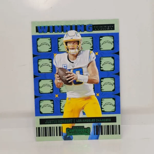 Panini Contenders Football 2022 | #WT-JHE Justin Herbert - Los Angeles Chargers | Winning Ticket Emerald