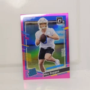 Panini Donruss Football 2023 | #352 Max Duggan - Los Angeles Chargers | Rated Rookie Optic Preview Pink