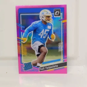 Panini Donruss Football 2023 | #354 Tuli Tuipulotu - Los Angeles Chargers | Rated Rookie Optic Preview Pink