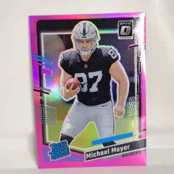 Panini Donruss Football 2023 | #361 Michael Mayer - Las Vegas Raiders | Rated Rookie Optic Preview Pink