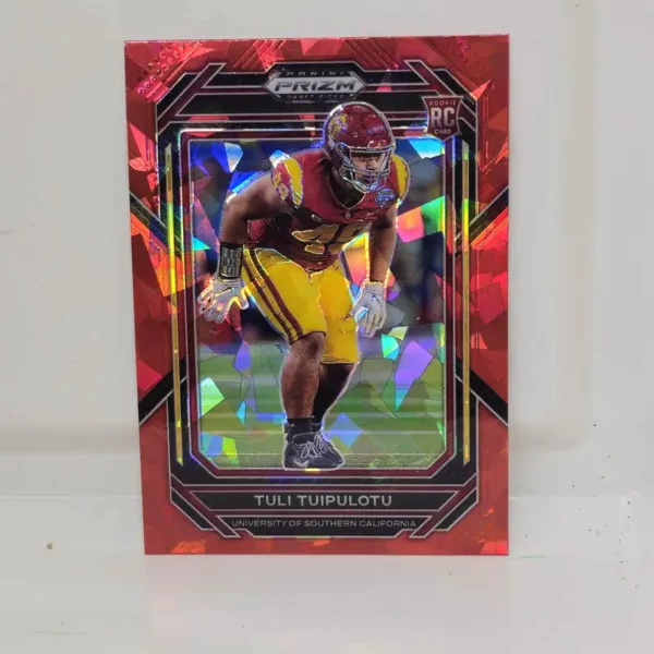 Panini Prizm Draft Picks Football 2023 | #171 Tuli Tuipulotu - USC Trojans | Red Ice Prizm Rookie Card