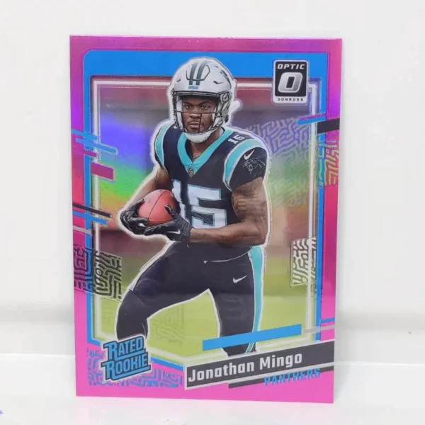 Panini Donruss Football 2023 | #312 Jonathan Mingo - Carolina Panthers | Rated Rookie Optic Preview Pink