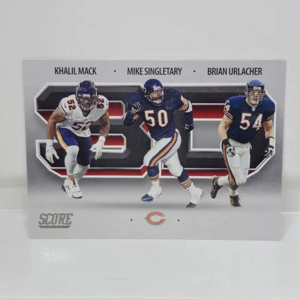 Panini Score Football 2021 | #3D1 Khalil Mack / Mike Singletary / Brian Urlacher - Chicago Bears | 3D