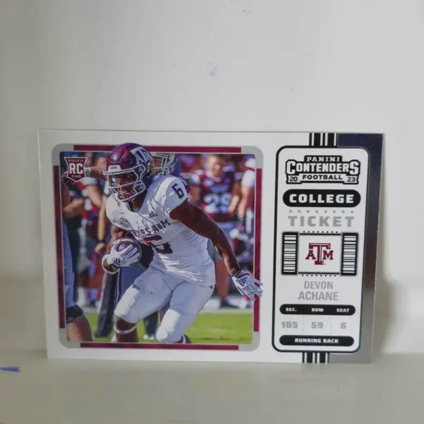 Panini Chronicles Draft Picks Football 2023 | #11 De'Von Achane - Texas A&M | Contenders College Ticket Rookie Card