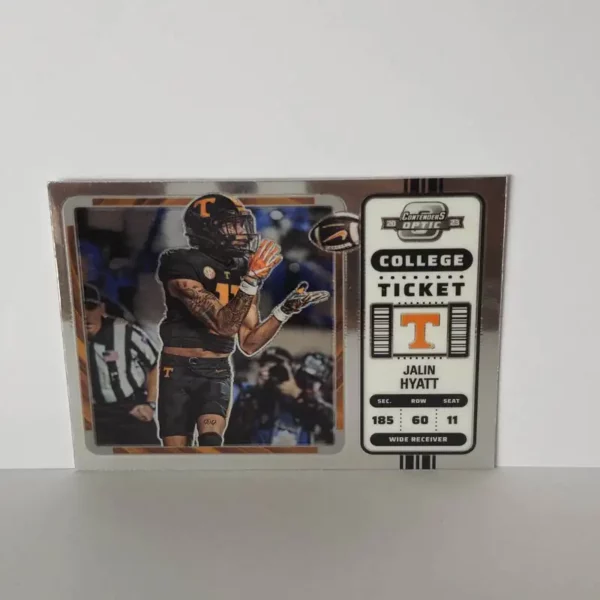 Panini Chronicles Draft Picks Football 2023 | #11 Jalin Hyatt - Tennessee Volunteers | Contenders Optic College Ticket Rookie Card