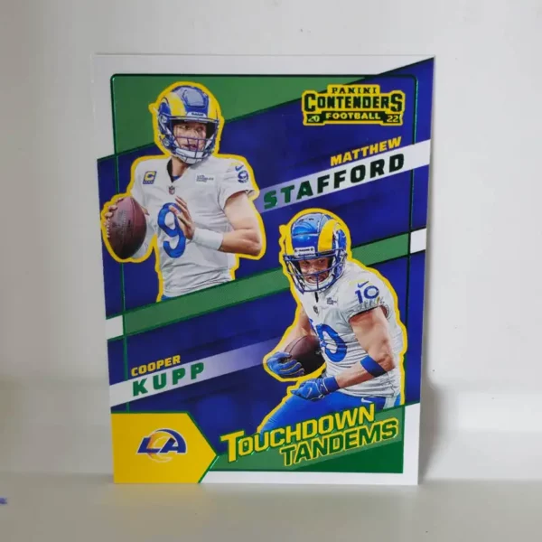 Panini Contenders Football 2022 | #TDT-LAR Matthew Stafford - Cooper Kupp - Los Angeles Rams | Emerald Touchdown Tandems