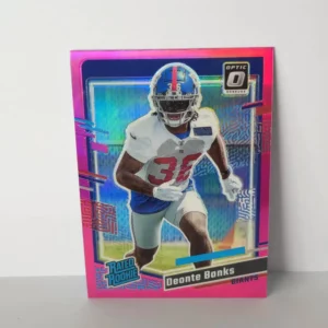 Panini Donruss Football 2023 | #376 Deonte Banks - New York Giants | Rated Rookie Optic Preview Pink