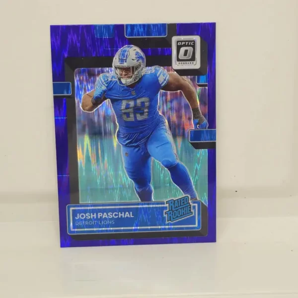 Panini Donruss Optic Football 2022 | #267 Josh Paschal - Detroit Lions | Rated Rookie Purple Shock Prizm
