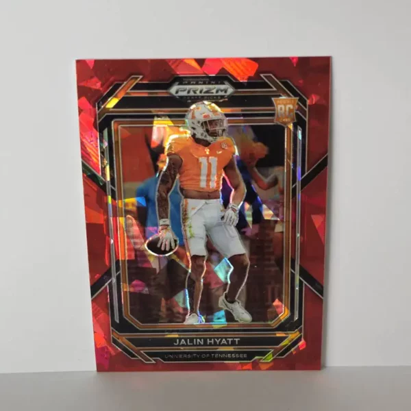 Panini Prizm Draft Picks Football 2023 | #141 Jalin Hyatt - Tennessee Volunteers | Red Ice Prizm Rookie Card