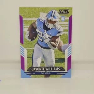 Panini Score Football 2021 | #312 Javonte Williams - North Carolina Tar Heels | Purple Rookie Card