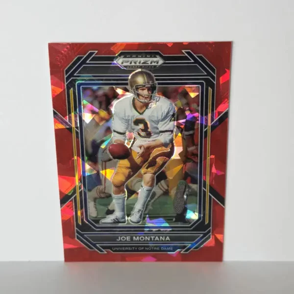 Panini Prizm Draft Picks Football 2023 | #54 Joe Montana - Notre Dame Fighting Irish | Red Ice Prizm
