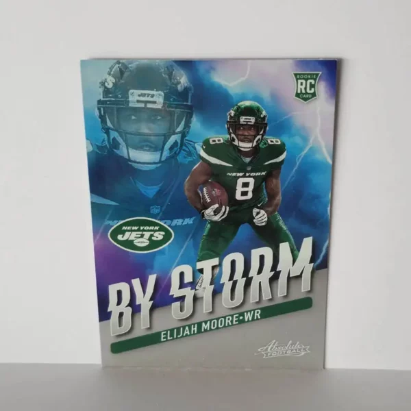 Panini Absolute Football 2021 | #BST-14 Elijah Moore - New York Jets | By Storm Rookie Card