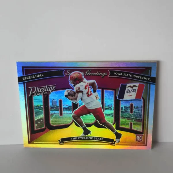 Panini Prestige Football 2022 | #SG-13 Breece Hall - Iowa State Cyclones | Season Greetings Rookie Card
