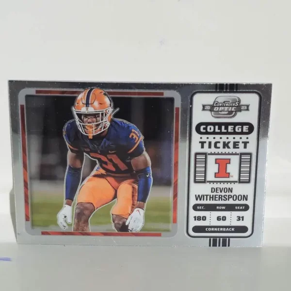 Panini Chronicles Draft Picks Football 2023 | #20 Devon Witherspoon - Illinois Fighting Illini | Contenders College Ticket Rookie Card