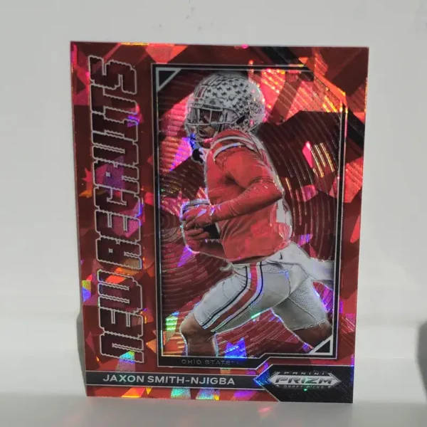 Panini Prizm Draft Picks Football 2023 | #NR-4 Jaxon Smith-Njigba - Ohio State Buckeyes | Red Cracked Ice New Recruits