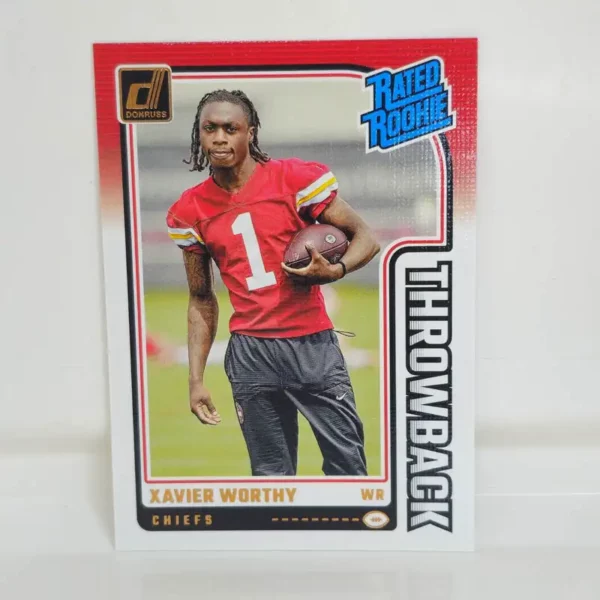 Panini Donruss Football 2024 | #50 Xavier Worthy - Kansas City Chiefs | Rated Rookie Throwback