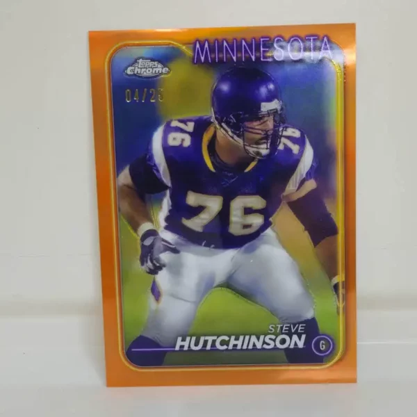 Topps Chrome Football 2024 | #116 Steve Hutchinson - Minnesota Vikings | Orange Refractor 04/25