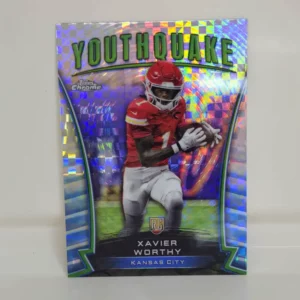 Topps Chrome Football 2024 | #Y-18 Xavier Worthy - Kansas City Chiefs | Youthquake X-Fractor Rookie Card