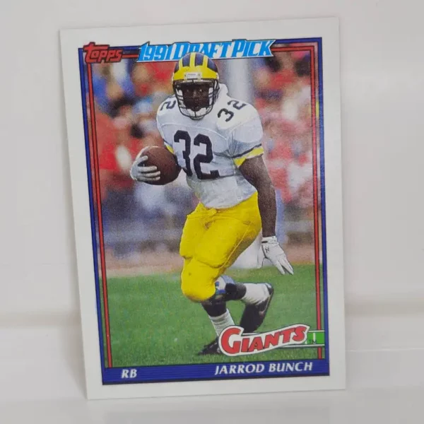 Topps Football 1991 | #36 Jarrod Bunch - New York Giants | 1991 Draft Pick Rookie Card