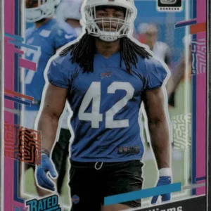 Panini Donruss Football 2023 | #309 Dorian Williams - Buffalo Bills | Rated Rookie Optic Preview Pink
