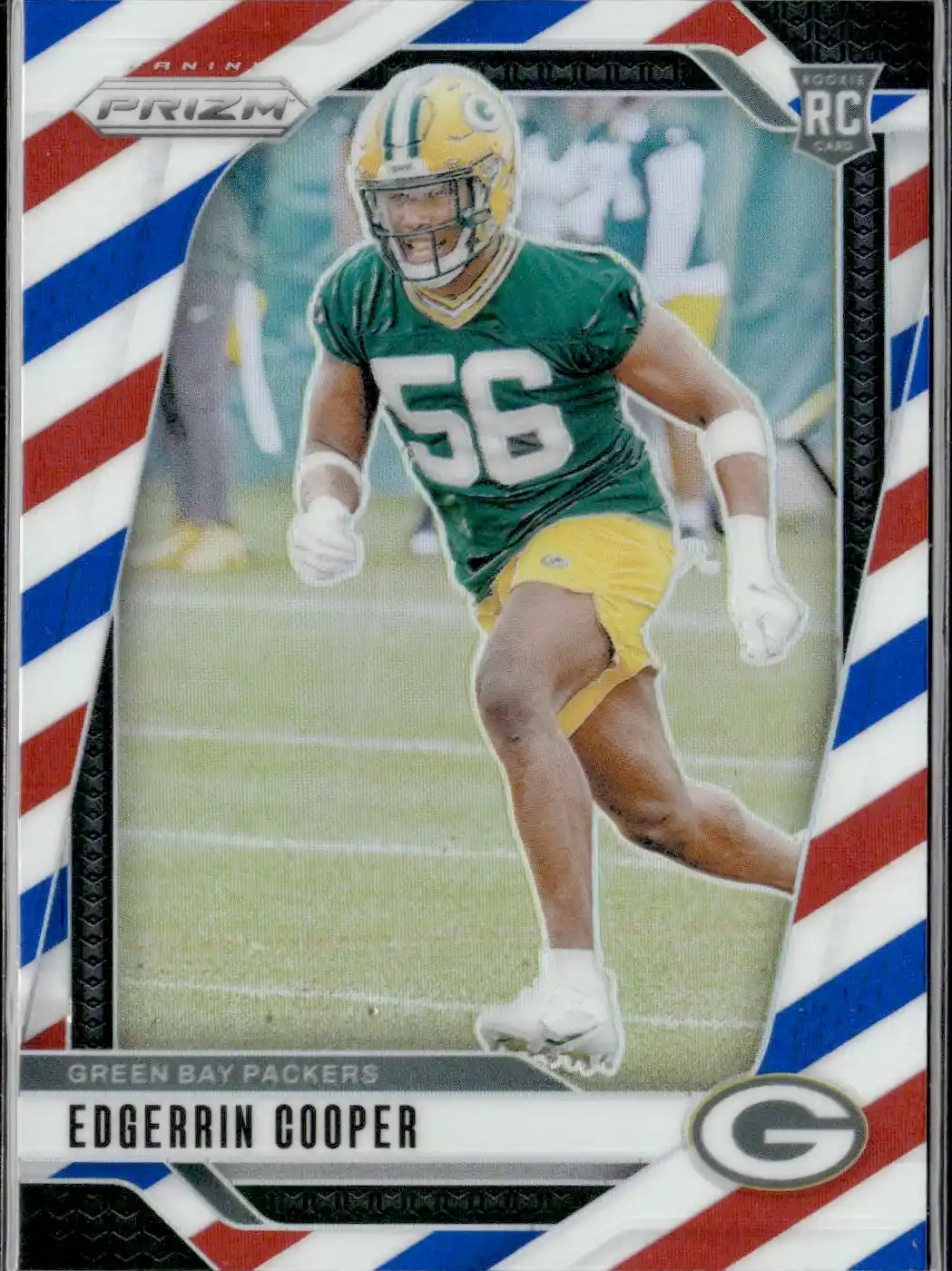 Panini Prizm Football 2024 | #331 Edgerrin Cooper - Green Bay Packers | Red White and Blue Prizm Rookie Card